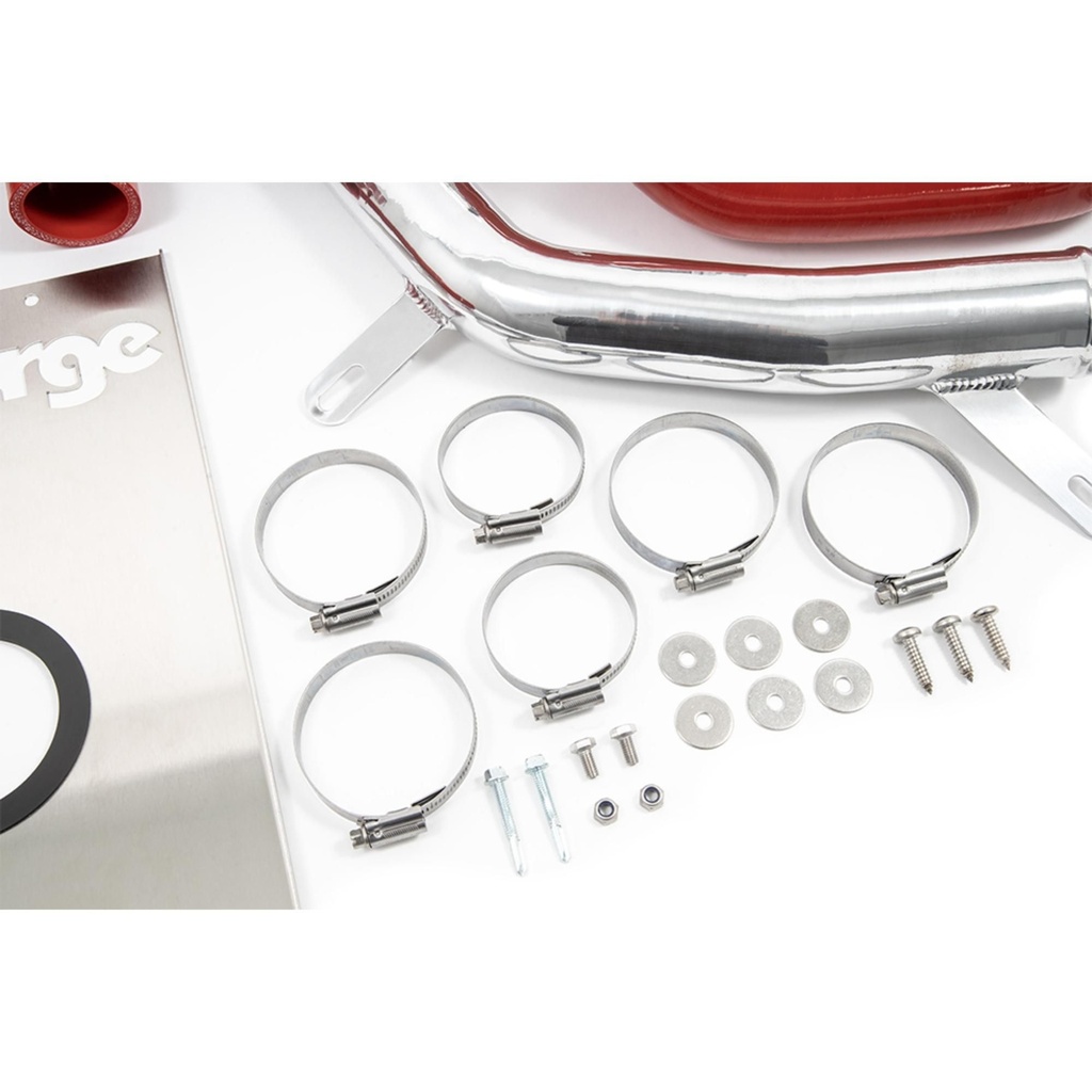 Forge Front Mount Intercooler with Red Silicone Hose