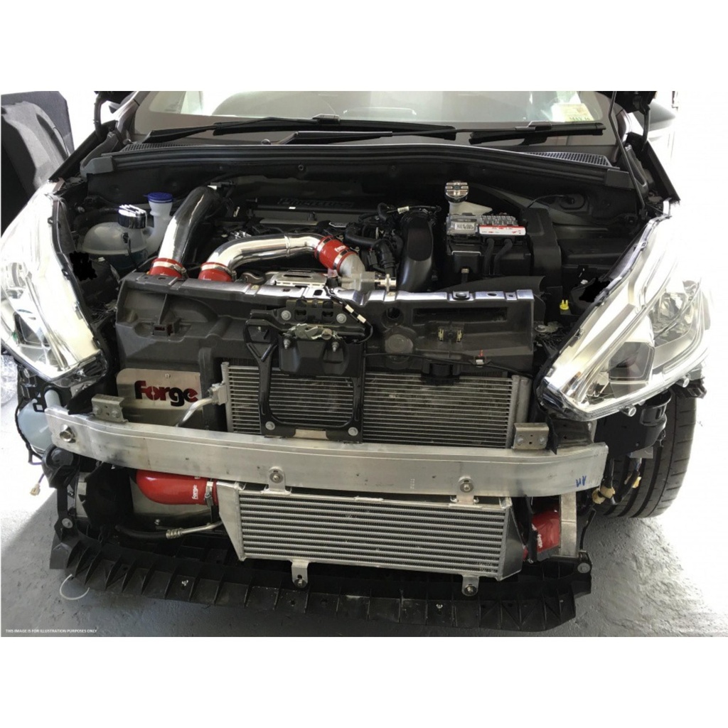Forge Front Mount Intercooler with Red Silicone Hose