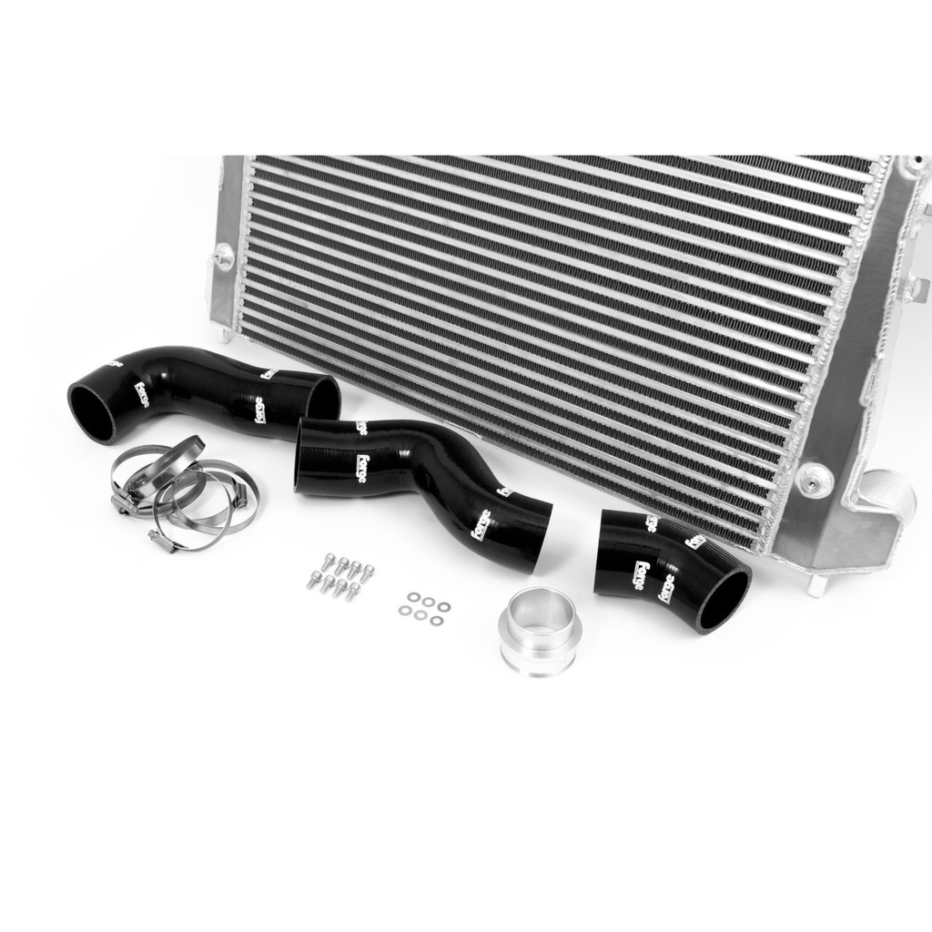 Forge Front Mount Intercooler with Black Silicone Hoses
