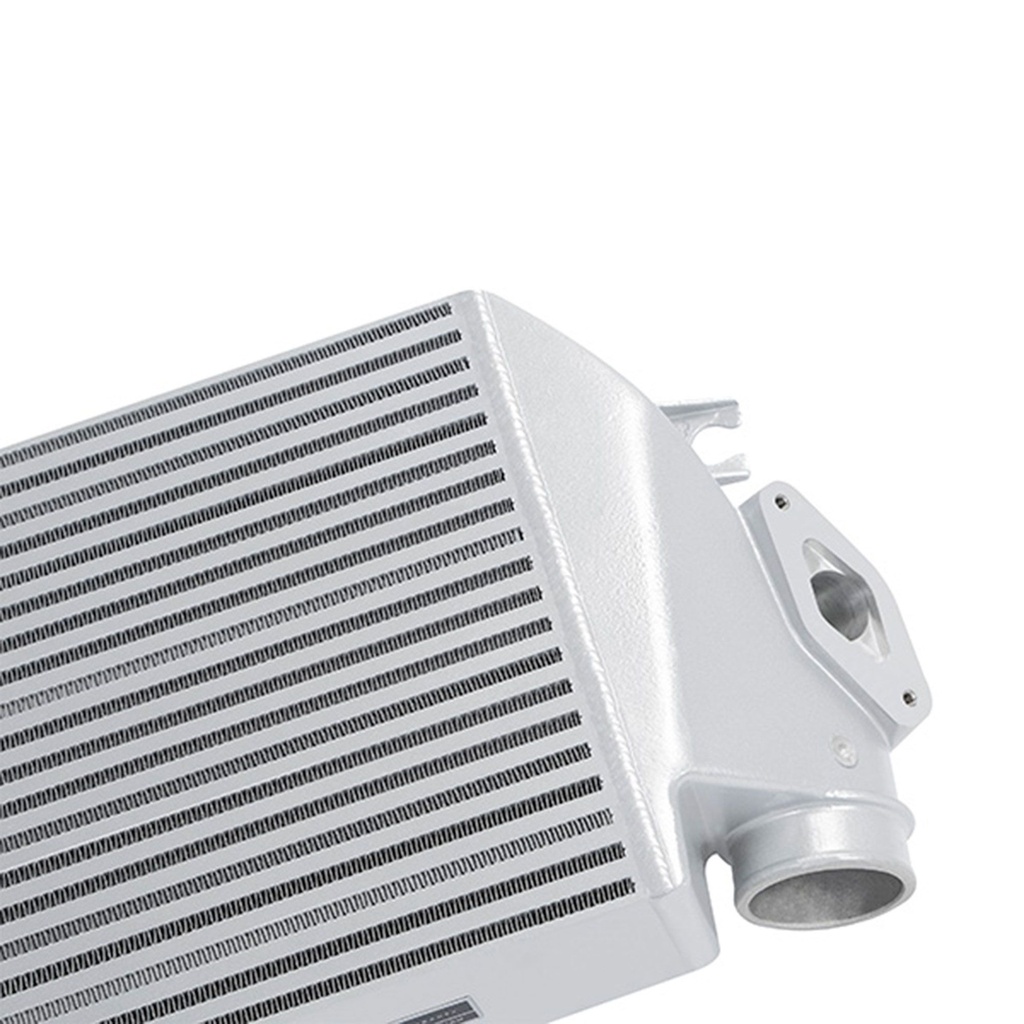 Mishimoto Top-Mount Intercooler Silver Cooler - Black Hoses
