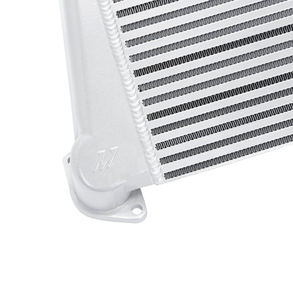 Mishimoto Top-Mount Intercooler Silver Cooler - Black Hoses