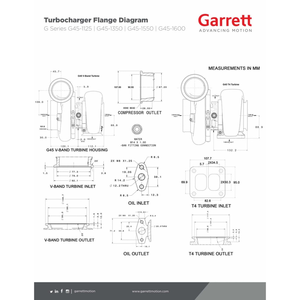 Garrett G45-1500 Turbocharger Super Core