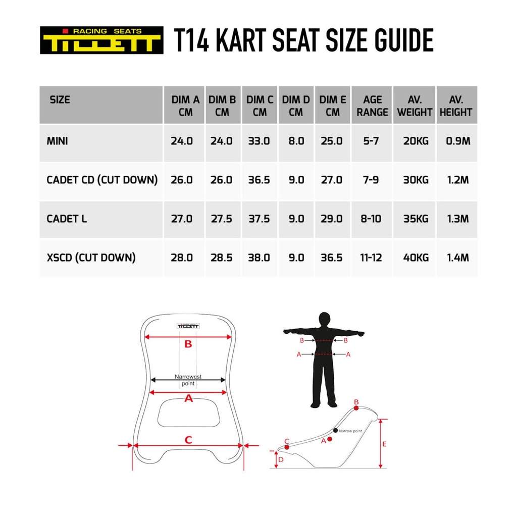 Tillett T14 Junior Kart Seat