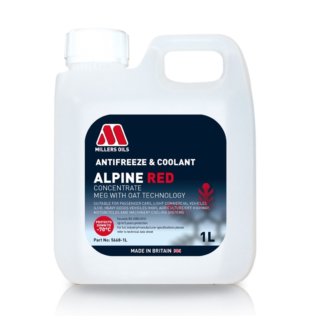 Millers Oils Red Alpine Anti Freeze Summer Coolant