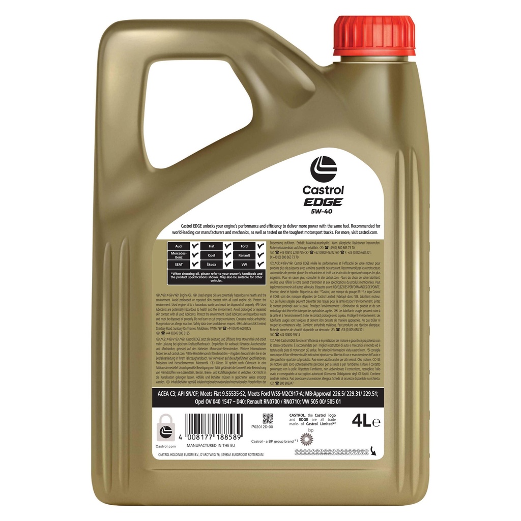 Castrol Edge 5W40 Synthetic Engine Oil