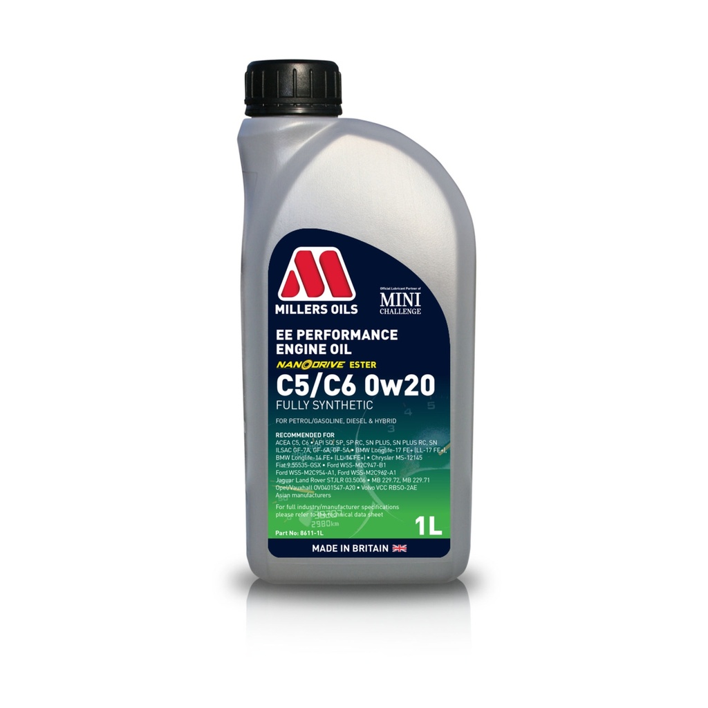 Millers Oils EE Performance C5/C6 0W20 Fully Synthetic Engine Oil