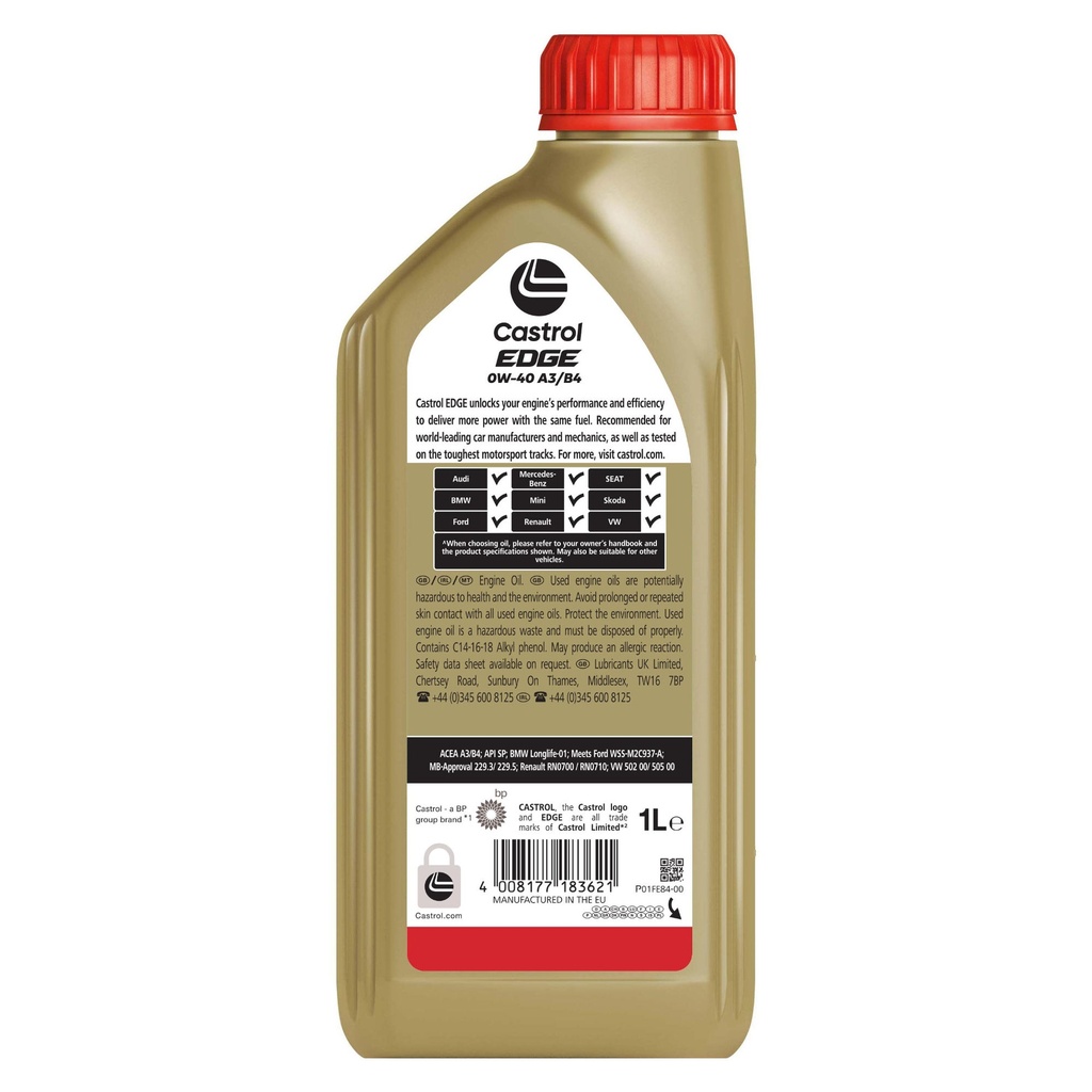 Castrol Edge 0W40 A3/B4 Synthetic Engine Oil