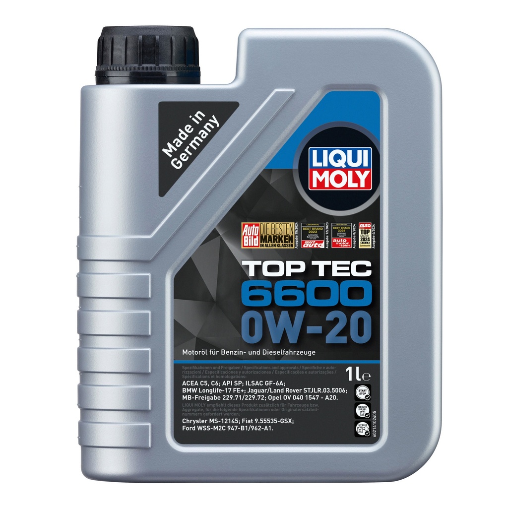 Liqui Moly Top Tec 6600 0W20 Synthetic Technology Engine Oil