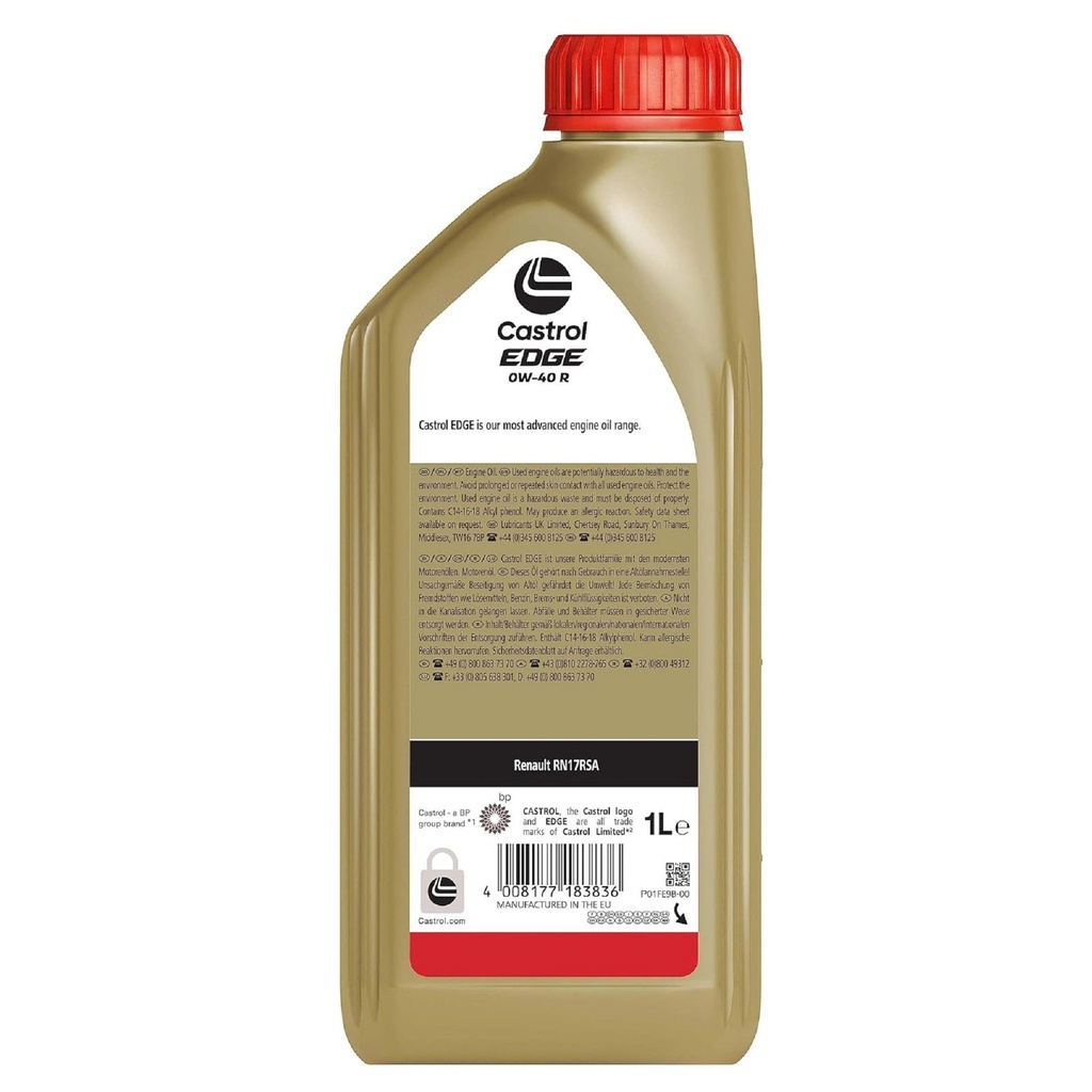 Castrol Edge High Performance Synthetic 0W40 R Engine Oil