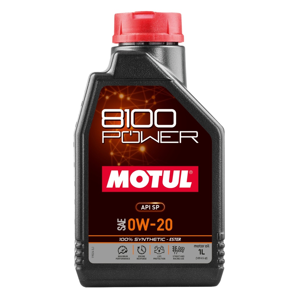 Motul 8100 Power 0W20 Synthetic High Performance Engine Oil