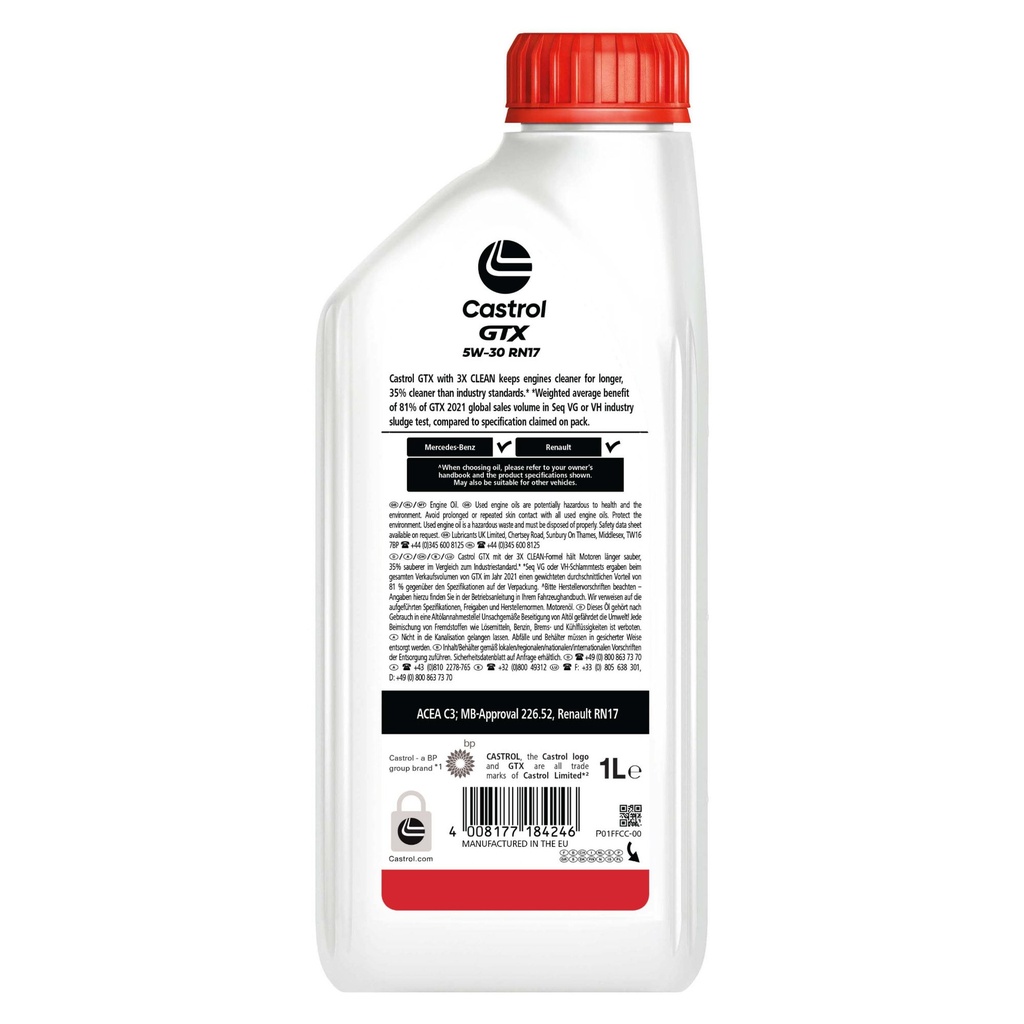 Castrol GTX 5W30 RN17 Engine Oil