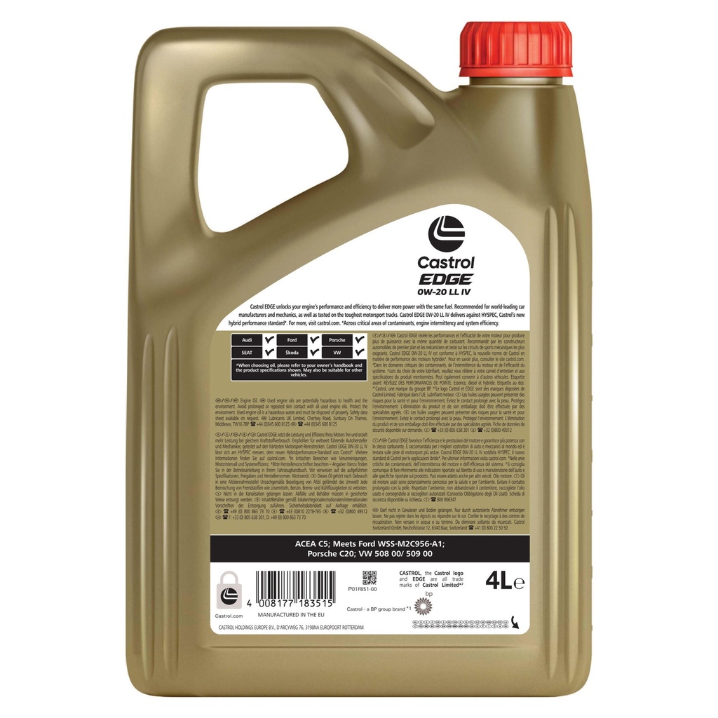 Castrol Edge 0W20 LL IV Synthetic Engine Oil