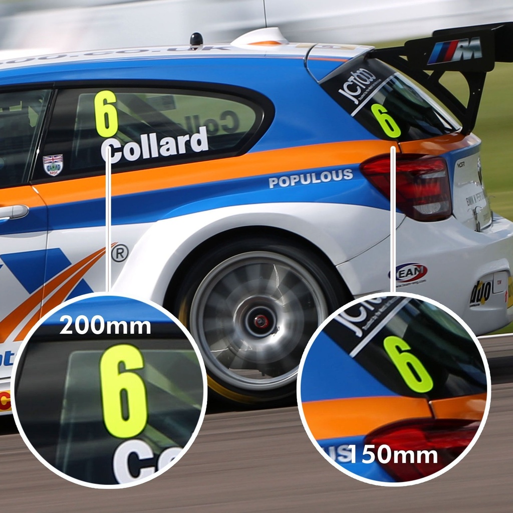 Pitking Products High Vis Yellow Window Race Numbers