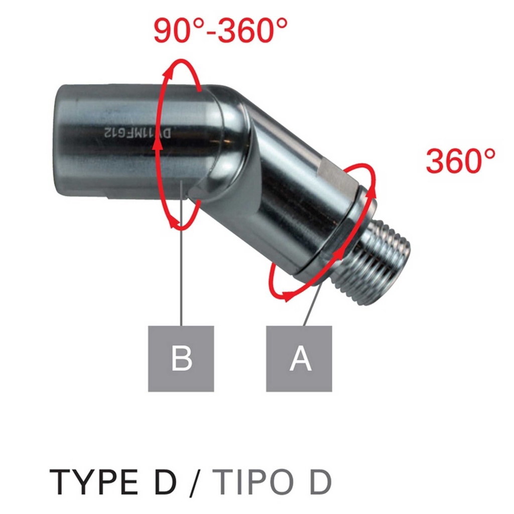 Paoli Whip Hose With 360 Degree Turning Connector For Wheel Guns