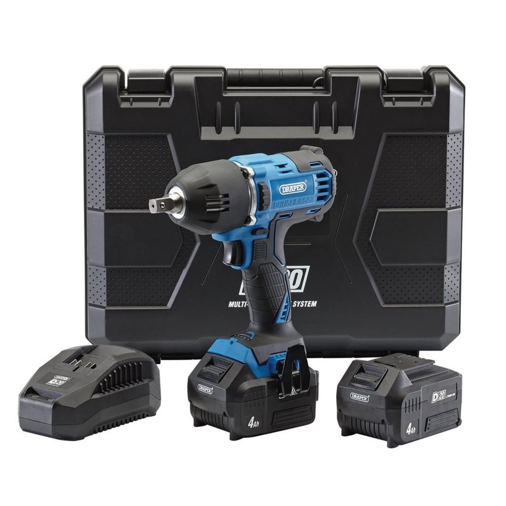 Draper D20 20V 1/2" Sq. Drive Mid-Torque Impact Wrench (400Nm) - 99251
