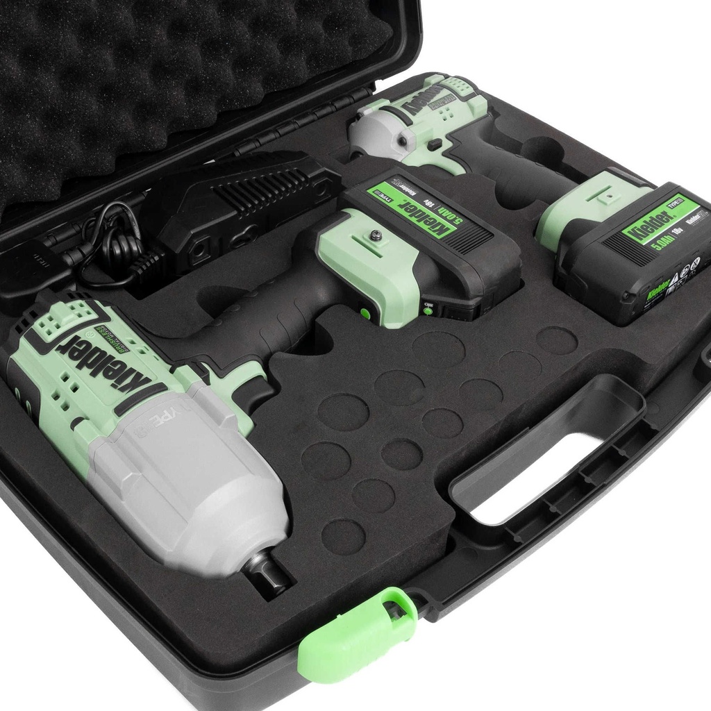 Kielder 18V Duo Impact Wrench Kit - 1/2" 1050Nm & 3/8" 340Nm