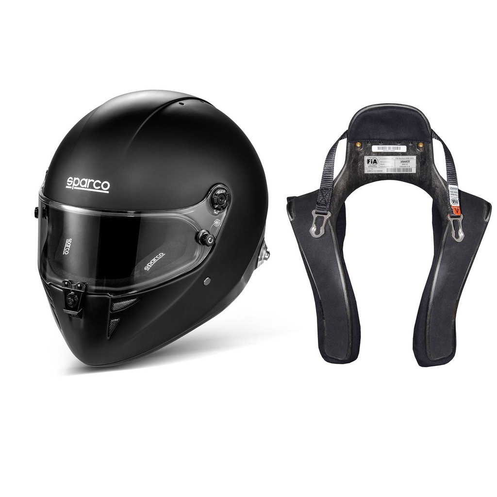 Sparco Stealth RF Helmet & Stand21 Club Series FHR Device Package