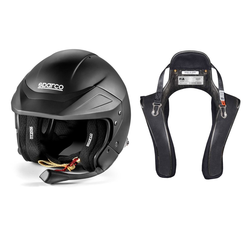 Sparco Flux RJ-i Helmet & Stand21 Club Series FHR Device Package