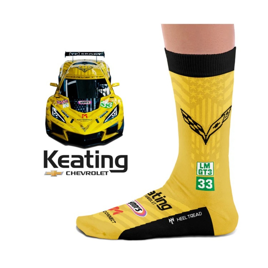 Heel Tread Automotive Icons Socks - Keating Corvette