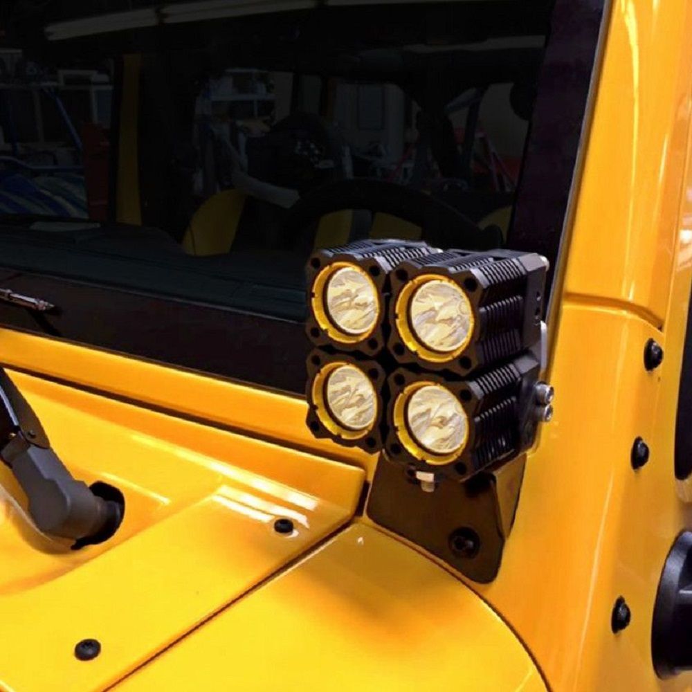 KC HiLiTES A-Pillar Light Mount Set For Jeep Wrangler 07-18