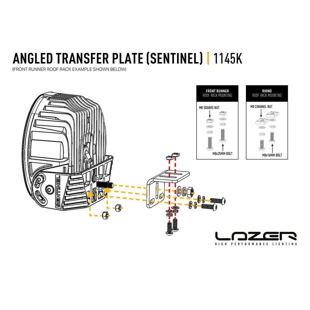 Lazer Lamps Angled Transfer Plate For Sentinel Lights