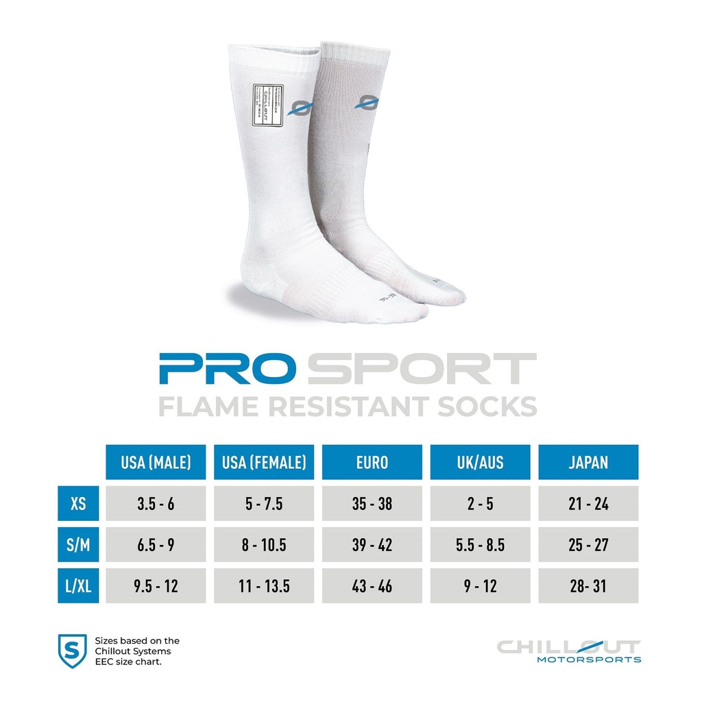 Chillout Motorsports Pro Sport Flame Resistant Socks