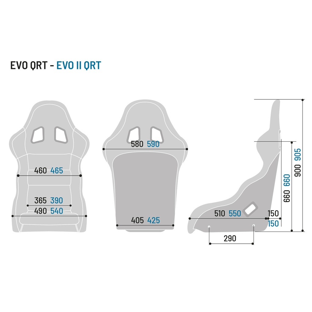 Sparco Evo / Evo L / Evo XL QRT X Water Repellent Fibreglass Seat