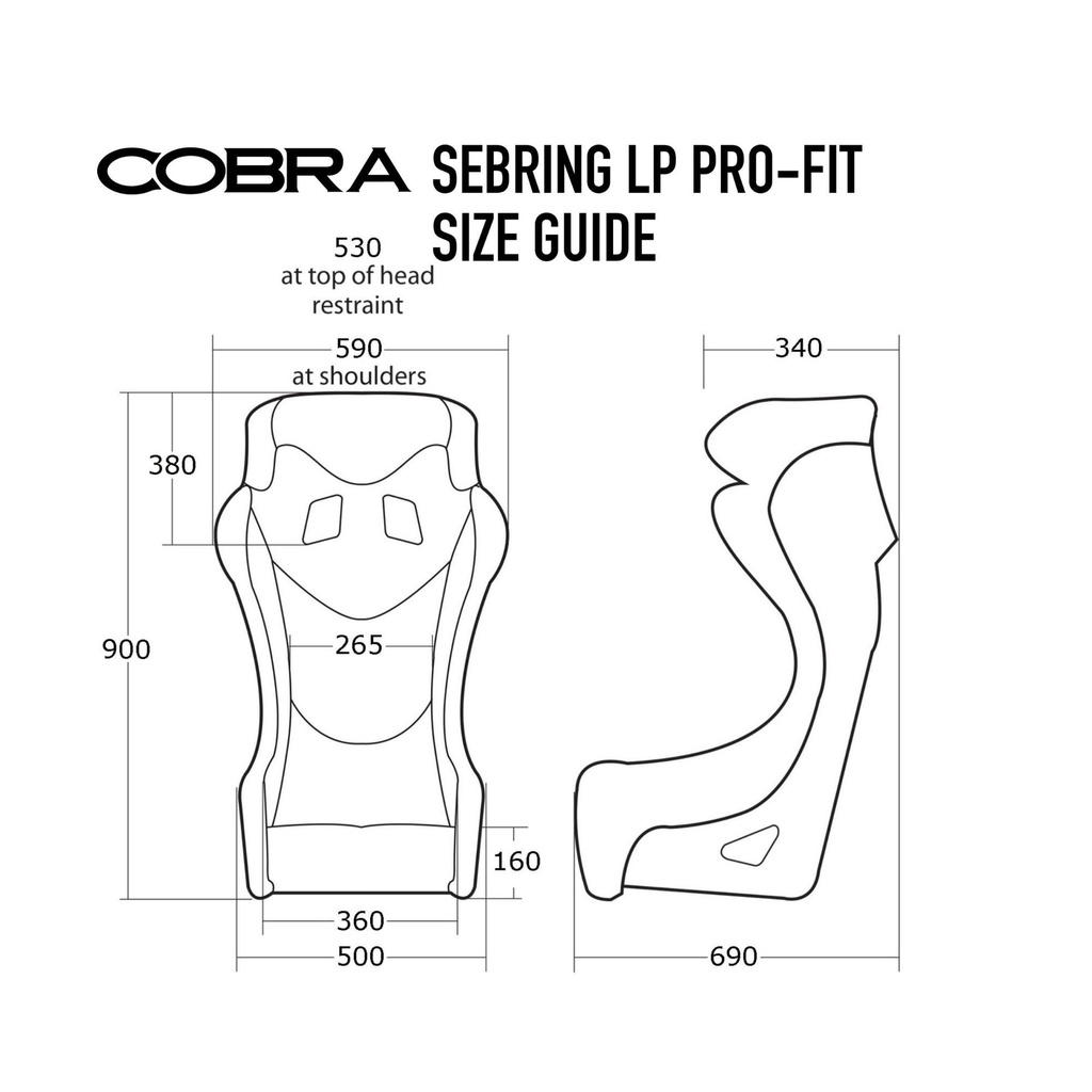 Cobra Sebring LP (Low Profile) Pro-Fit Fibreglass Seat
