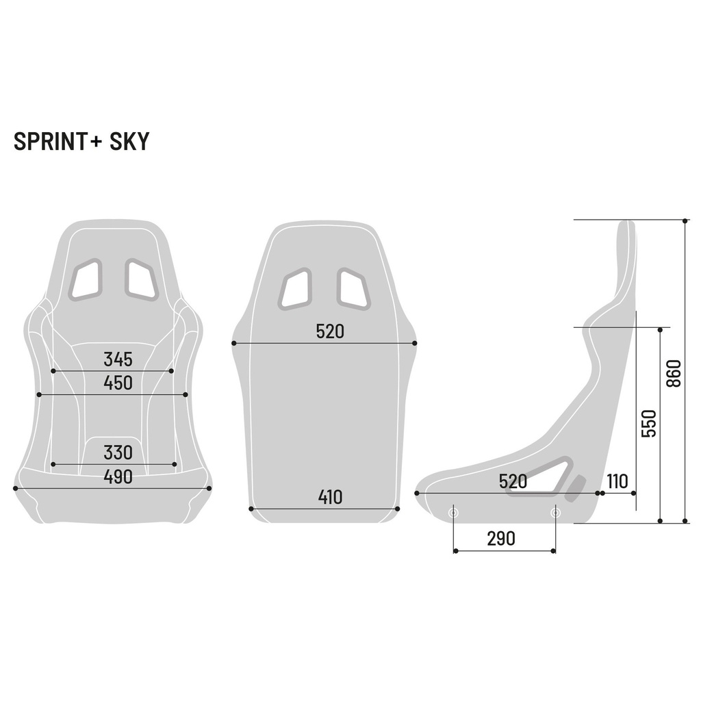 Sparco Sprint + Sky (Vinyl) Steel Frame Seat