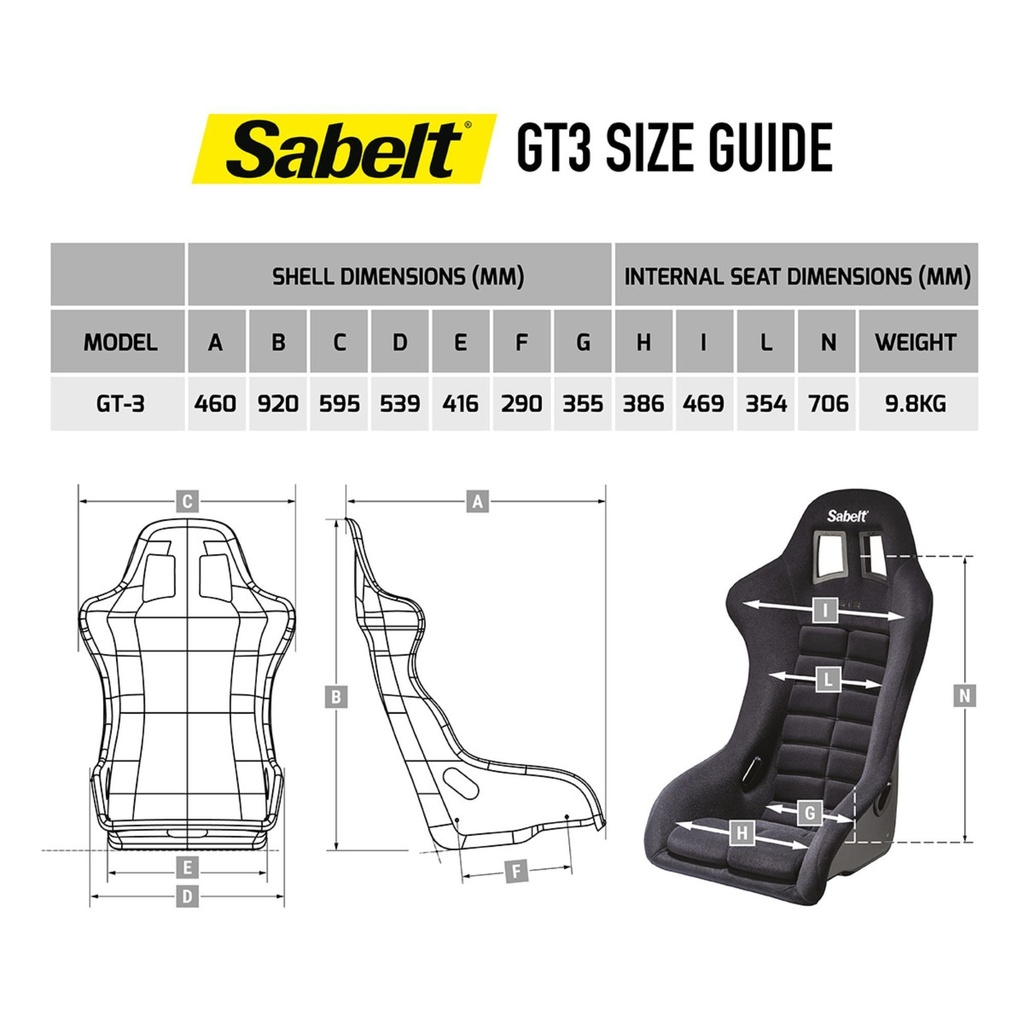 Sabelt GT-3 Fibreglass Seat