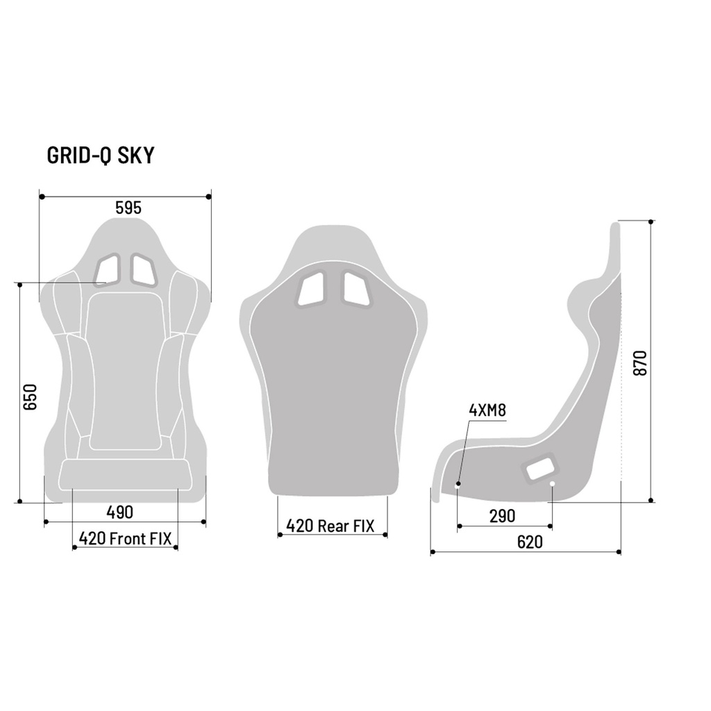 Sparco Grid Q Sky Fibreglass Seat