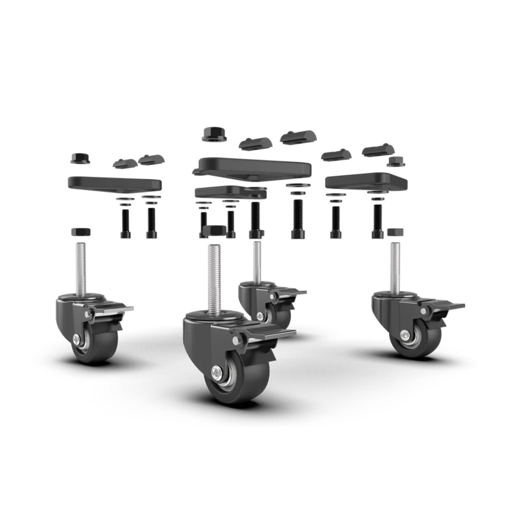 Trak Racer Caster Wheels With Brake For TR160 / TR160S / TR120 / TR80 Cockpits