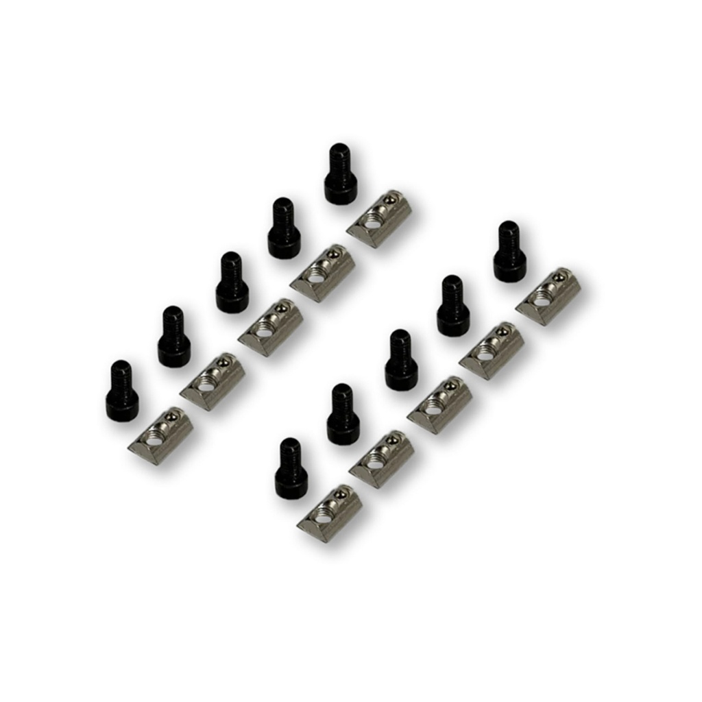 Trak Racer Screw and Ball Bearing Nut For 8mm T-Slot - Set Of 10