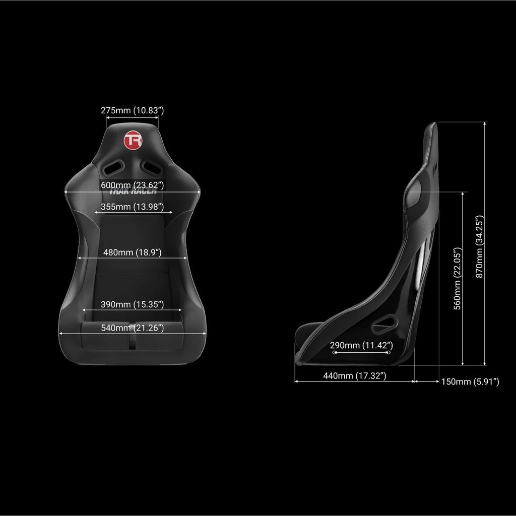 Trak Racer Rally Style Seat - Carbon Fibre Finish
