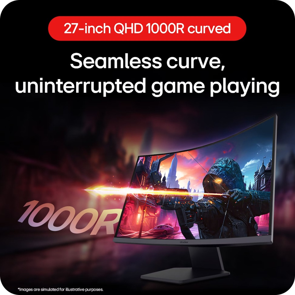 LG 27" 27GS60QC-B Curved Gaming Monitor