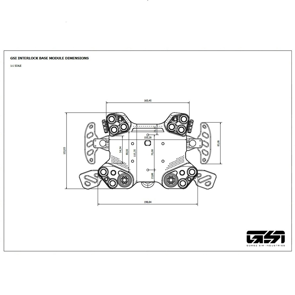 Gomez Sim Industries Blackout Interlock Base Module And 300mm GT Perforated Rim