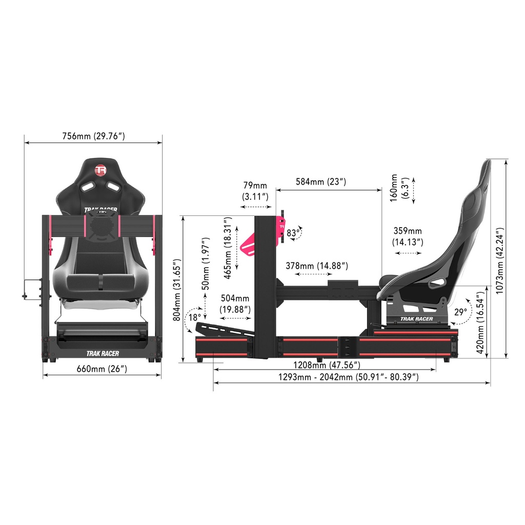 Trak Racer TR120S V2 Racing Simulator - Black
