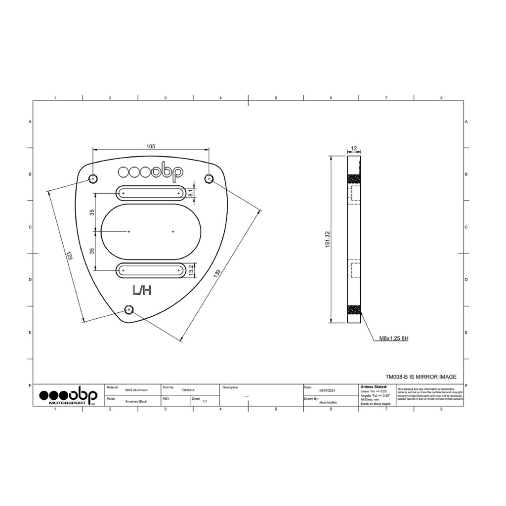 OBP Alloy Spherical Bearing Suspension Top Mounts