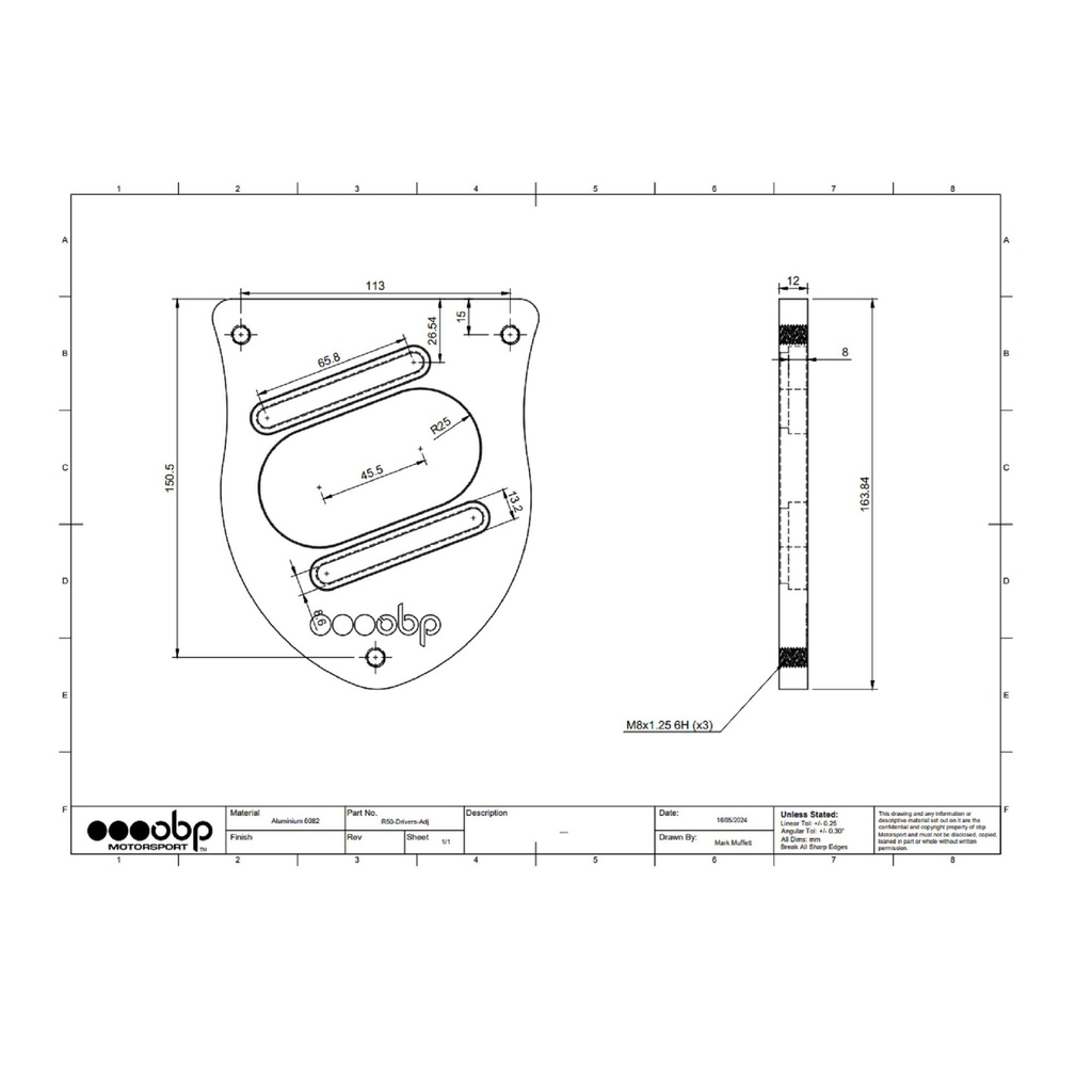 OBP Alloy Spherical Bearing Suspension Top Mounts