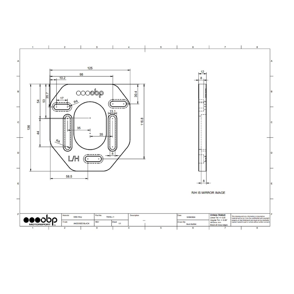 OBP Alloy Spherical Bearing Suspension Top Mounts