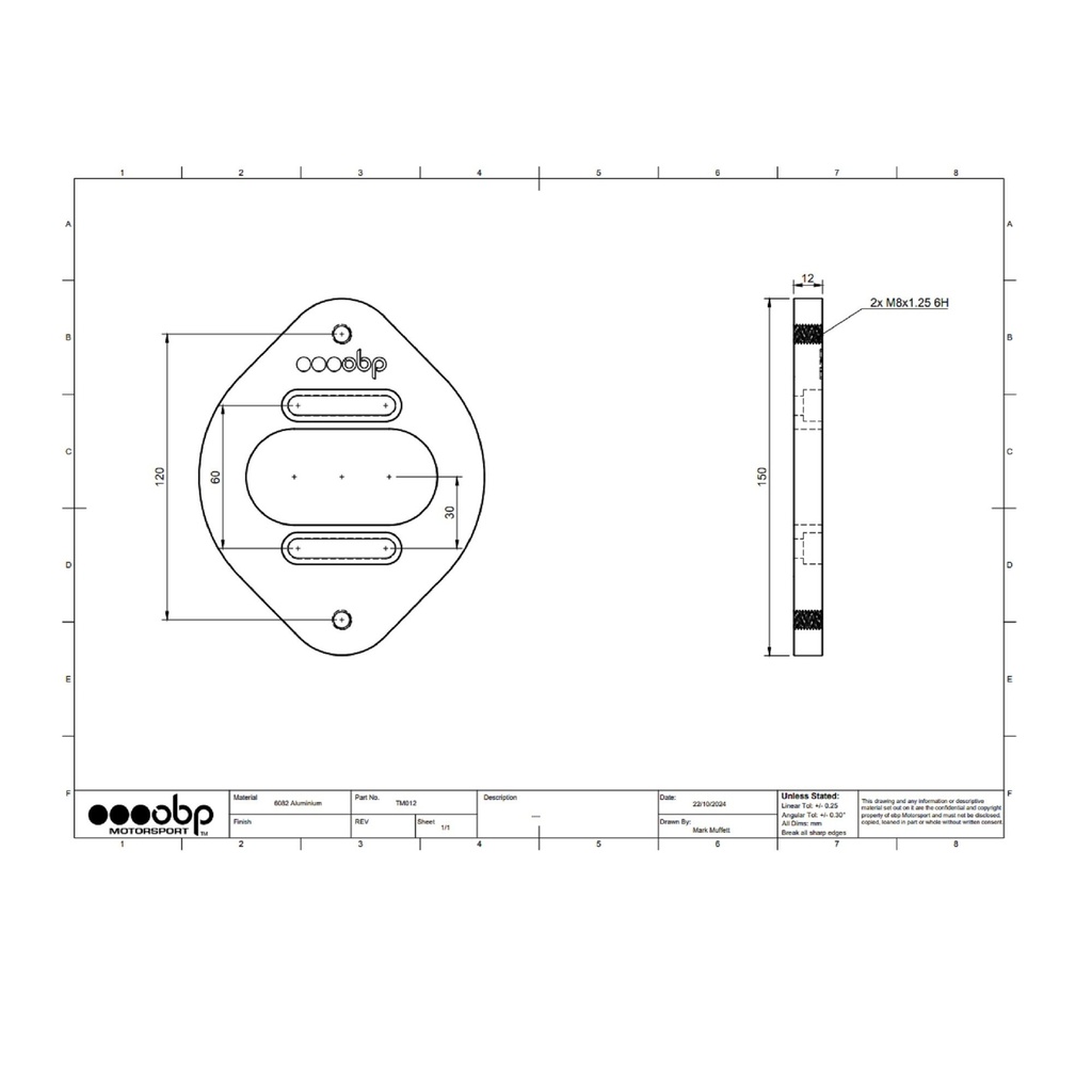 OBP Alloy Spherical Bearing Suspension Top Mounts