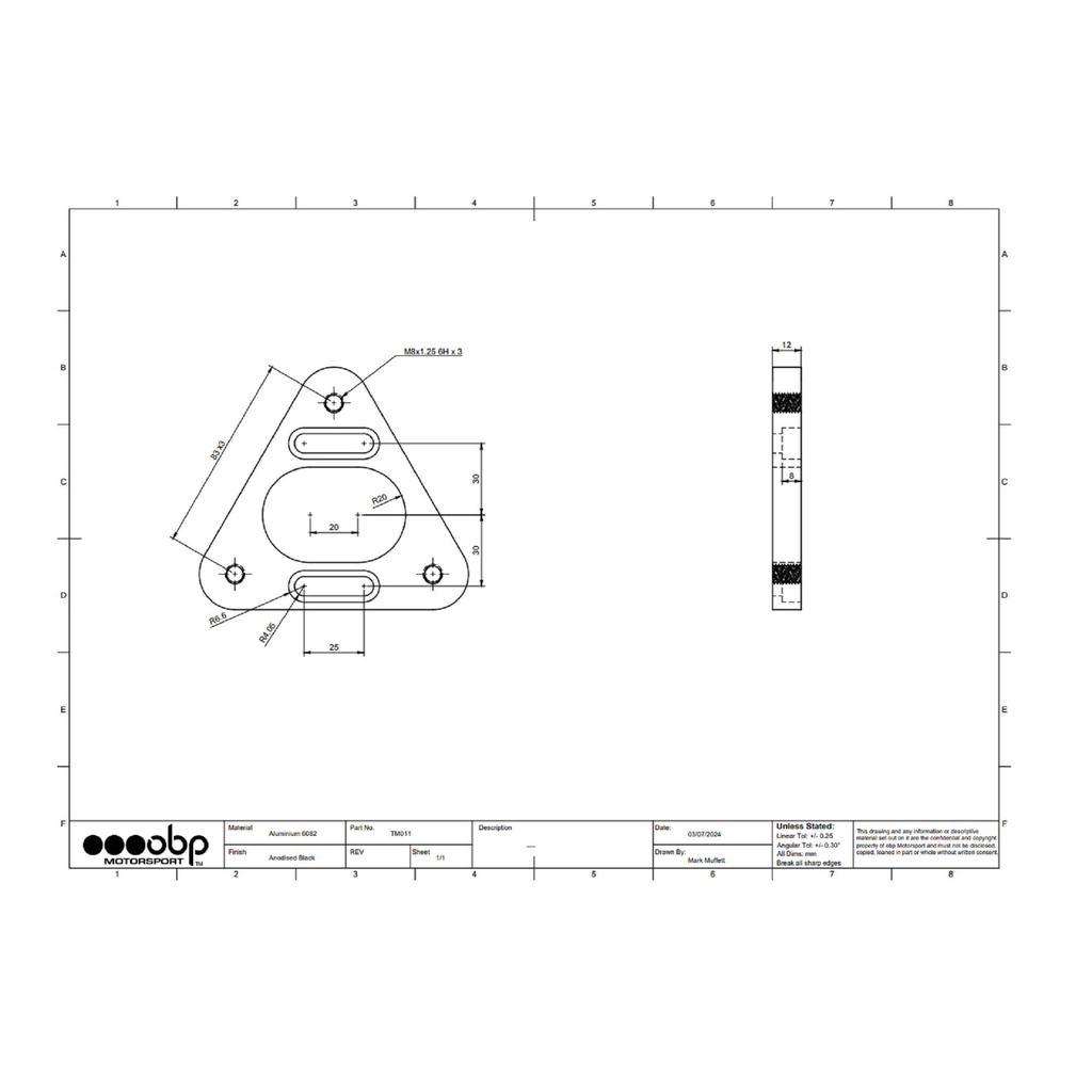 OBP Alloy Spherical Bearing Suspension Top Mounts