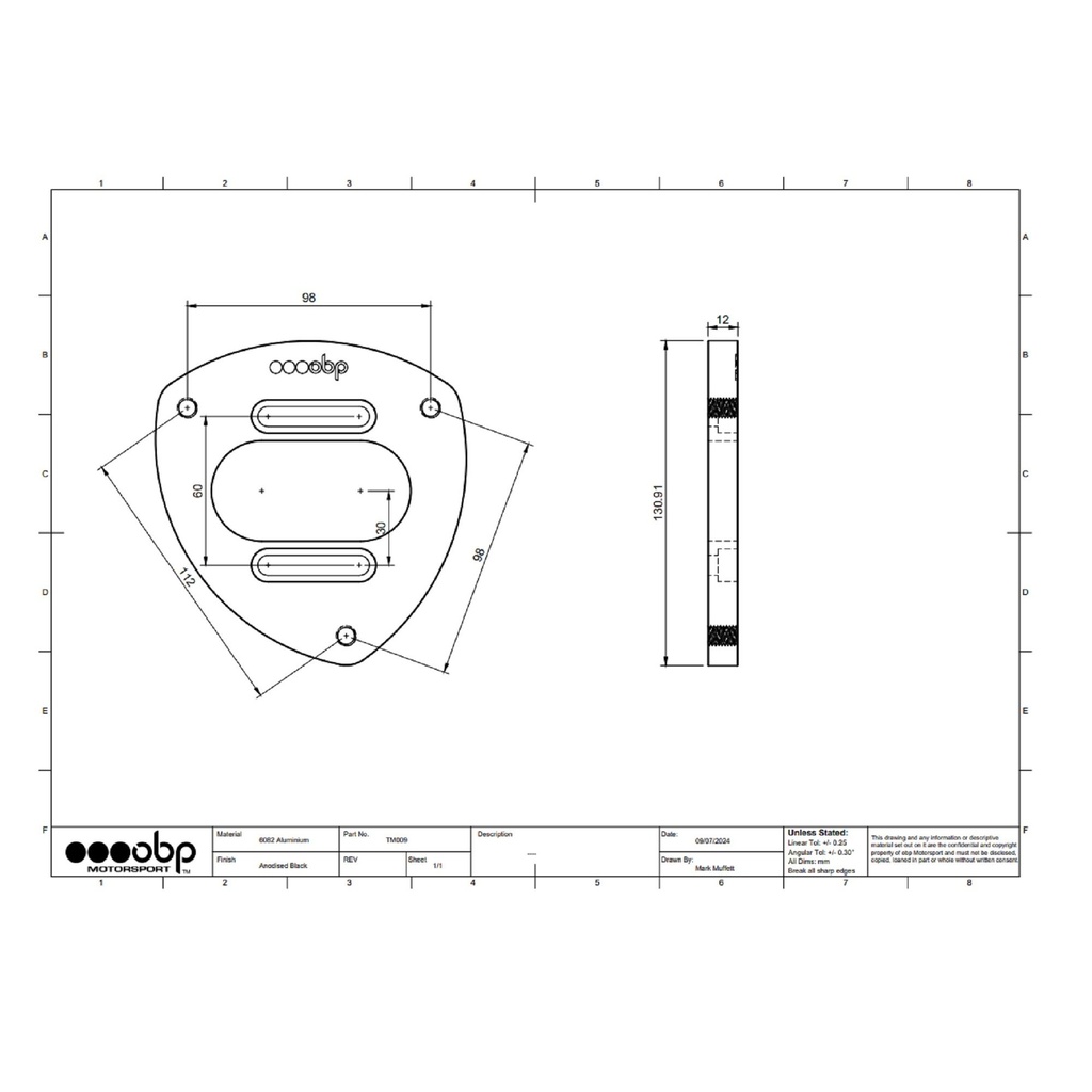 OBP Alloy Spherical Bearing Suspension Top Mounts