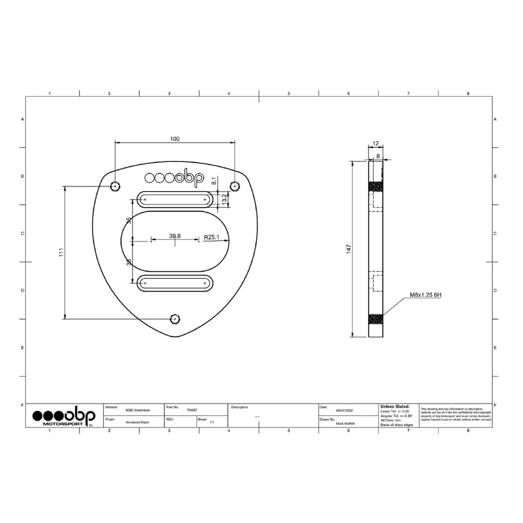 OBP Alloy Spherical Bearing Suspension Top Mounts