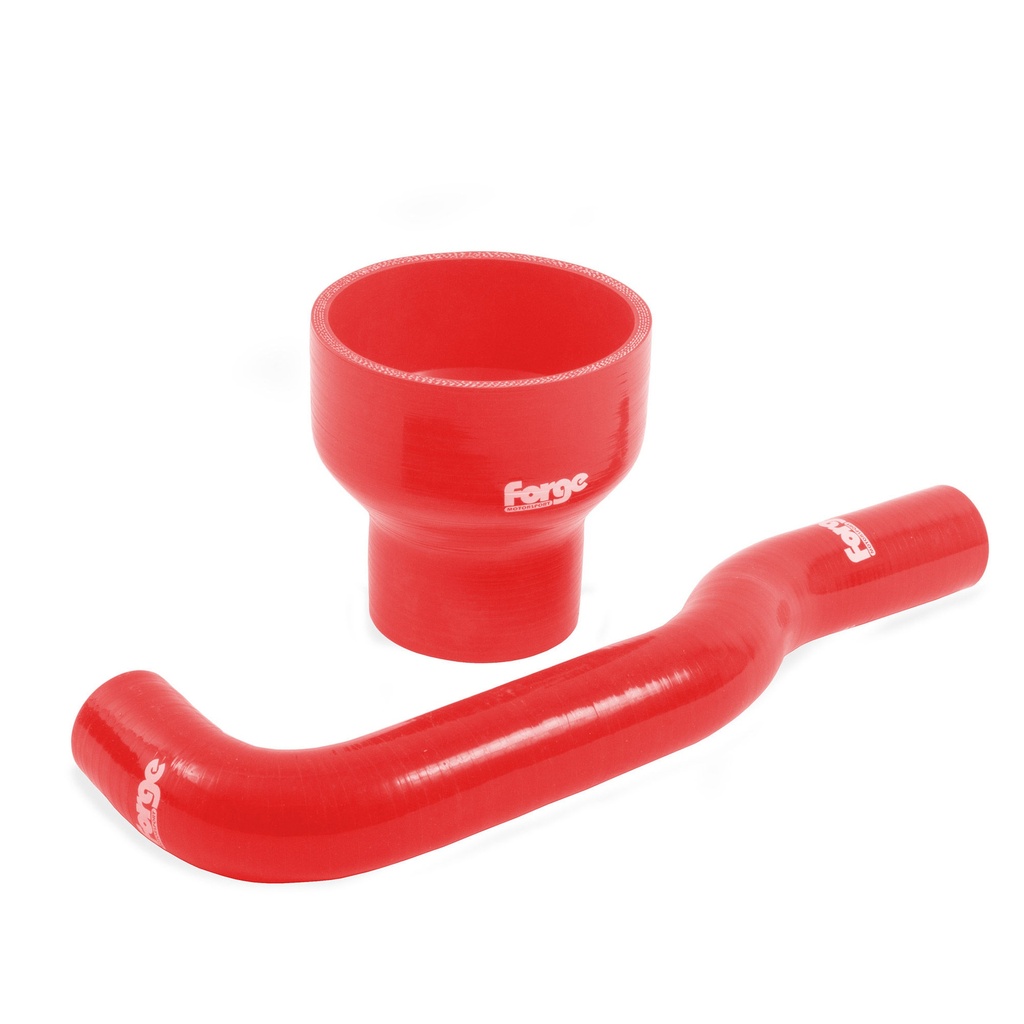 Forge Open Cone Filter Induction Kit With Red Silicone Hoses