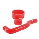 Forge Open Cone Filter Induction Kit With Red Silicone Hoses