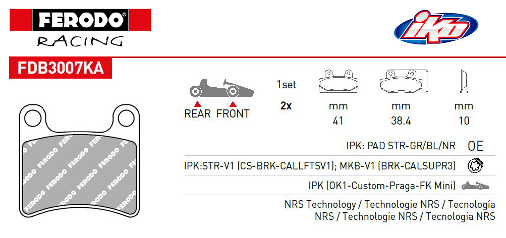 FERODO Brake Pad Set -PRAGA MINI REAR/KZ DD2 FRONT