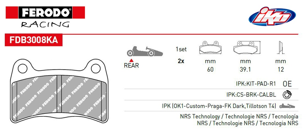 FERODO Brake Pad Set -PRAGA REAR