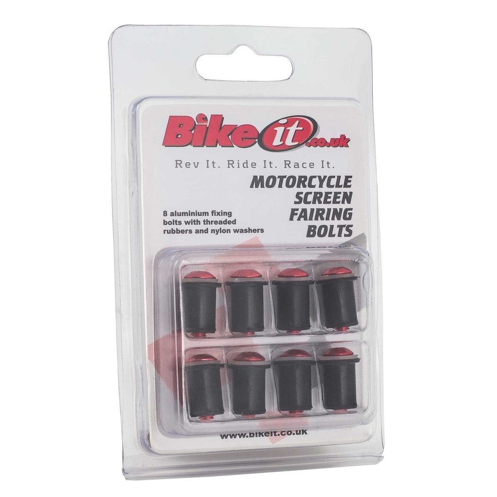 Bike-It Screen Fairing Bolt Kit - Pack Of 8 - Red