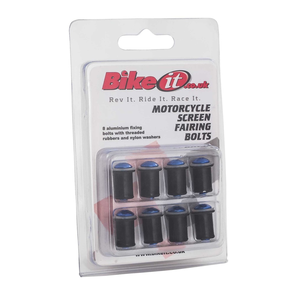 Bike-It Screen Fairing Bolt Kit - Pack Of 8 - Blue